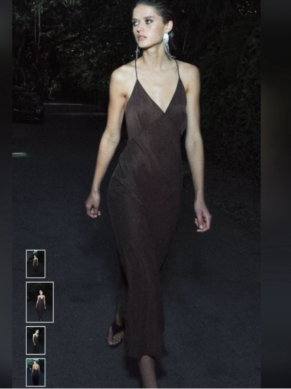 Zara Brown Slip Maxi Dress